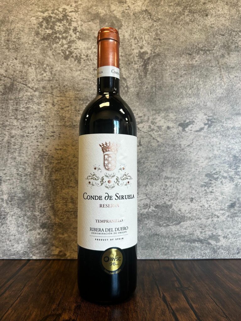 Conde de Siruela Reserva Premium Spanish Tempranillo from Ribera del Duero Compuertas series with red capsule